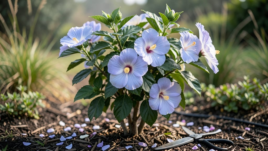 Blue and White Hibiscus Flowers: Pacific Northwest Frost-Resistant Stunner