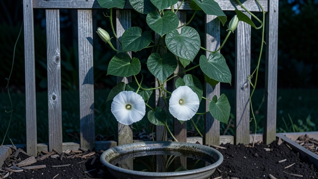 Moon Flower Glowing: Twilight Garden's Ethereal Nighttime Display